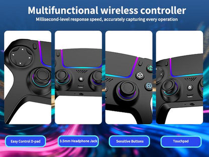 JORREP Wireless Controller for PS5 with RGB LED,TURBO, Dual Vibration, 6 Axis Gyro Sensor, Touchpad, Ergonomic for Playstation 5 Controller, Compatible with Playstation 5/Pc/Mac/Ios/Android/Steam